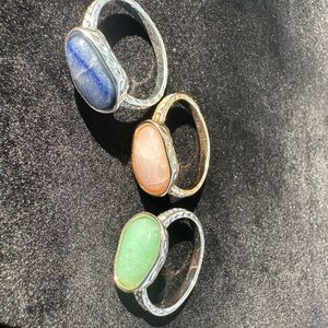 Park Lane Blue and Green Cabochon Rings